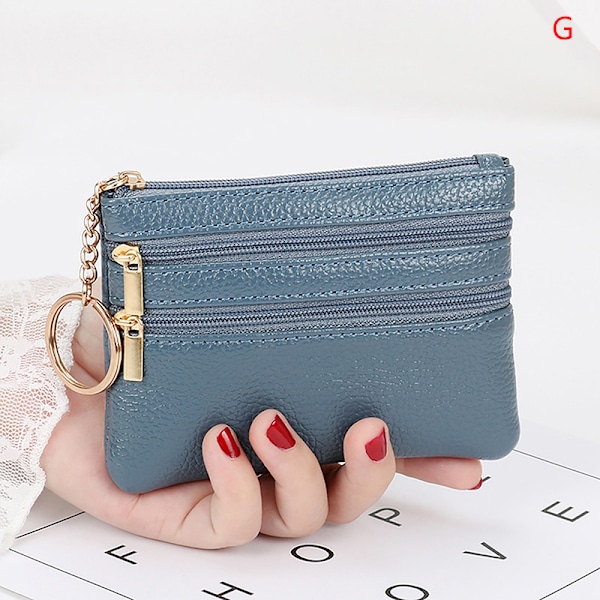 PU Leather Women's Zipper Coin Wallet Key Ring Card Cash Holde