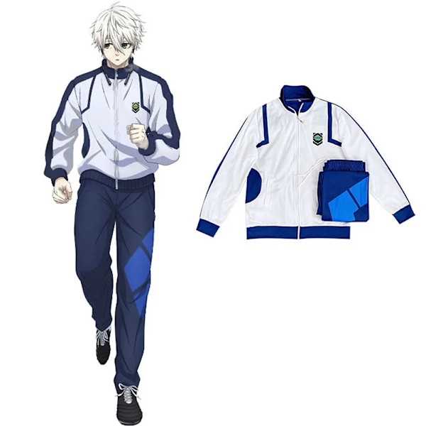 Blue Lock Anime Cosplay Kostyme Reo Nagi Bachira Isagi Chigiri Sportswear med full glidelås Treningsdress Genser Hoodie Daglig Bruk bare bukser only pants L