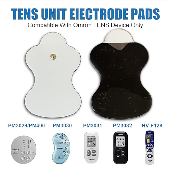 20 stk. kompatible med Omron Tens Unit erstatningsputer Gjenbrukbare puter 10 par [redusert!!! Ny utgave]