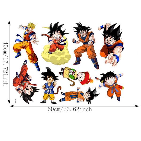 Dragon Ball Sun Goku Anime Wall Decal Fjernet Tapet Hjem Dekoration