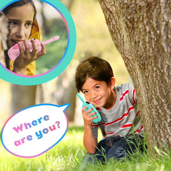 Walkie talkies för barn, 2-pack uppladdningsbar walkie talkie för barn, ZQKLA