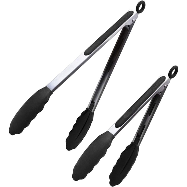 Tongs for cooking with silicone tips | 9 and 12-inch set CDQ