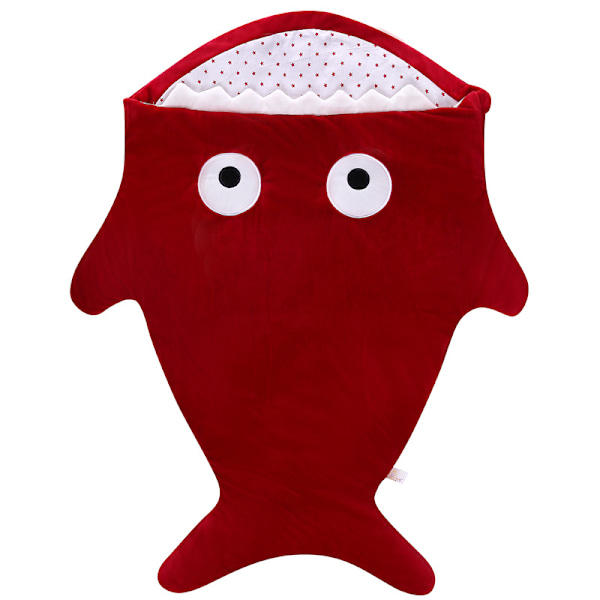 Baby Anti-kick quilt cartoon child shark Red