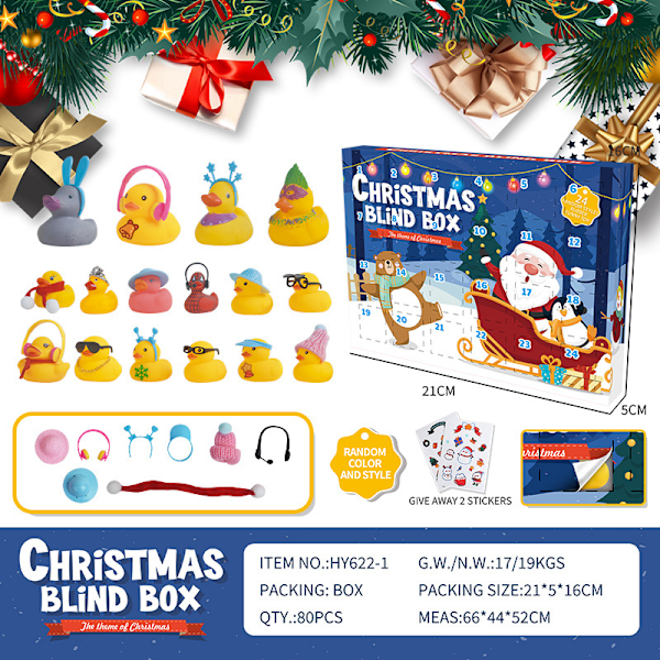 Gummiand Julekalender Blindboks Jule Vinyl Liten Gul And Blindboks 3