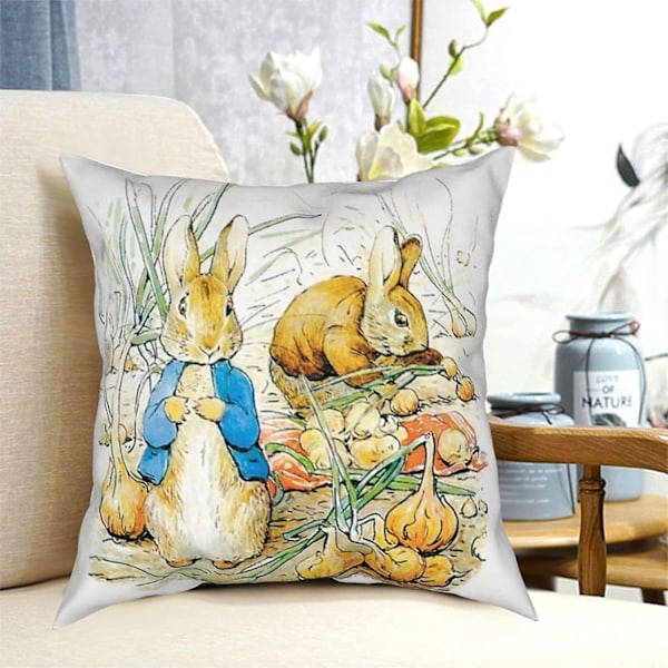 Myke og holdbare Peter Rabbit Four Seasons-puter, komfortable, myke og hudvennlige puter, egnet for sofa seng biler-petter6-24x24 tommer