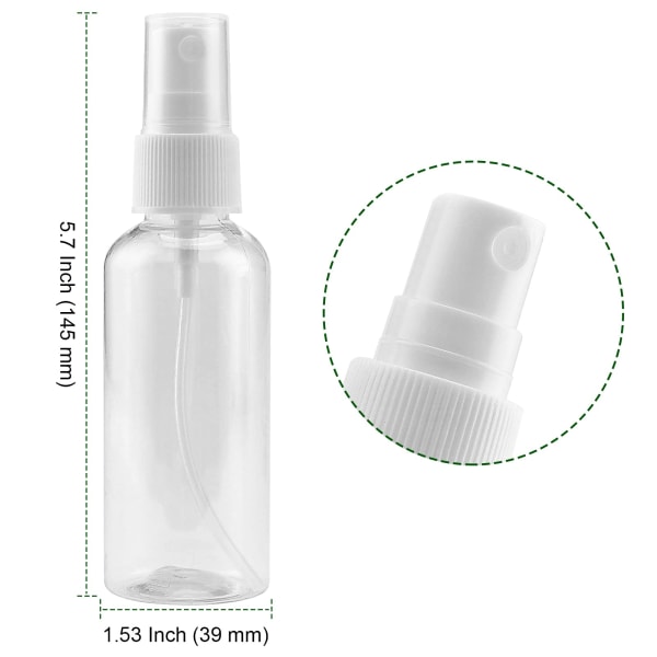 40-pack 100 ml genomskinliga sprayflaskor, findimma plast sprayflaska