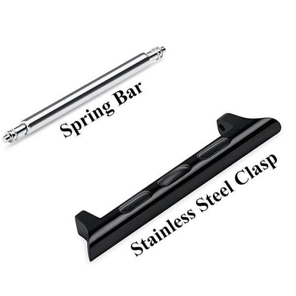 Spring Bar-beslag til Apple Watch 42/44/45/49 mm Sort Black Svart