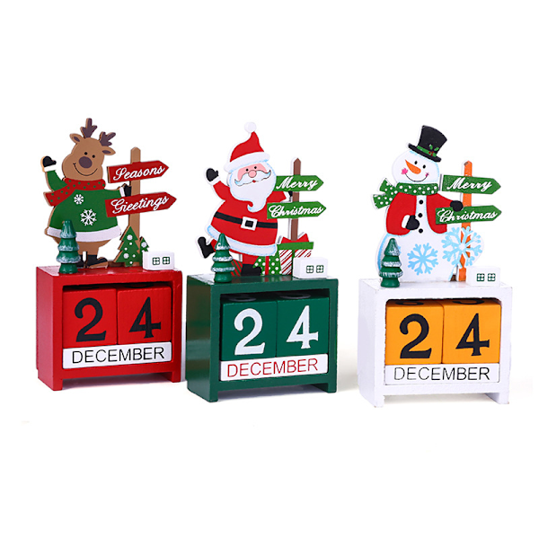 Three wooden Christmas calendar ornaments Christmas gifts wood