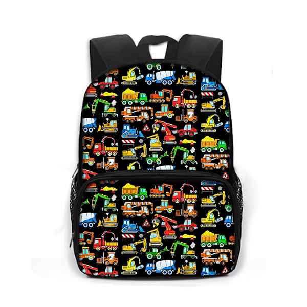 Cartoon fire engine car excavator tractor backpack kindergarten school bag