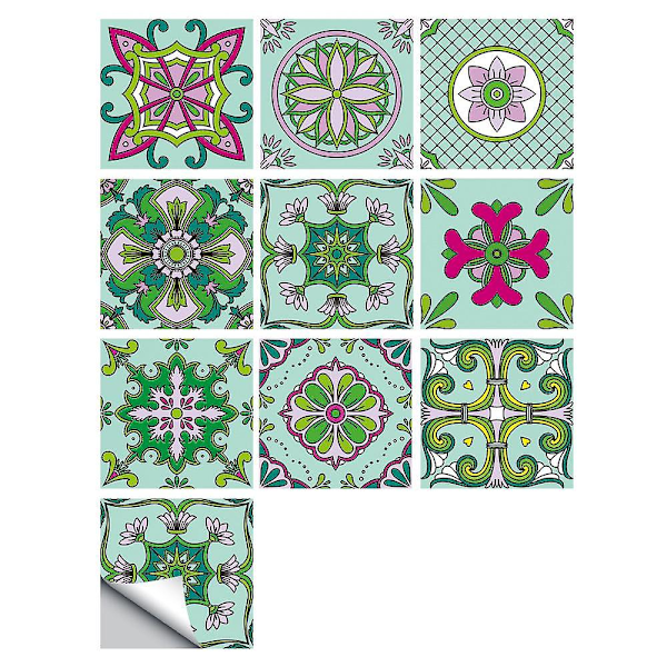 10 pieces Kitchen Tile Stickers Wall Adhesive Tile Bathroom