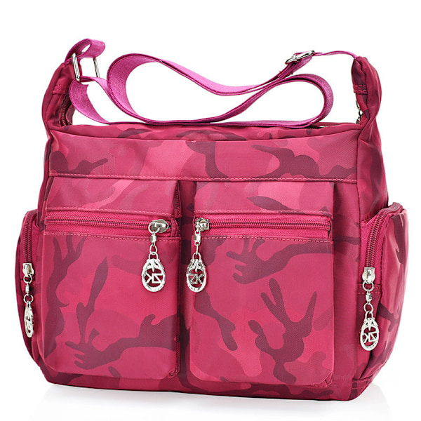 Dameskulderveske Trendig Allsidig Bærbar Dobbelt Bruk Casual Bag Rose Red camouflage