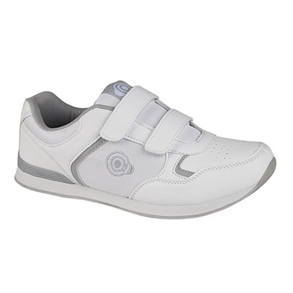 Dek Mens Drive Touch Fastening Trainer-Style Lawn Bowling Shoes White/Grey