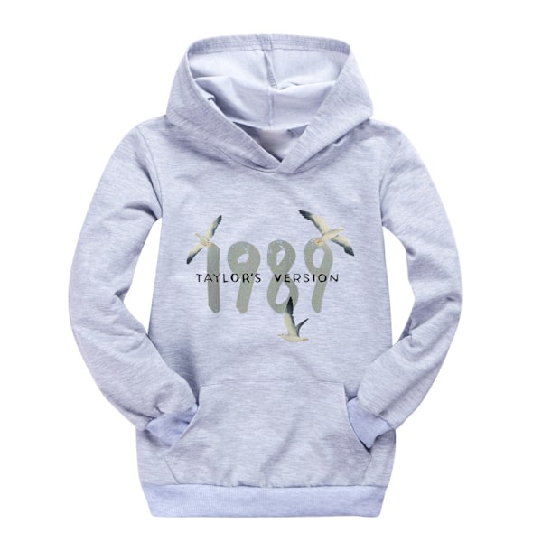 Barn Piger Drenge Taylor Swift 1989 Hoodie Trøje Casual Pullover Toppe Grå Grey 160cm