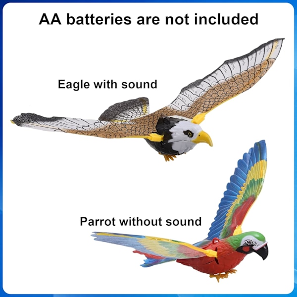 2 stk. Flyvende fuglekattelegetøj, simuleringsfugl, interaktivt kattelegetøj, elektronisk lydfugle, elektrisk