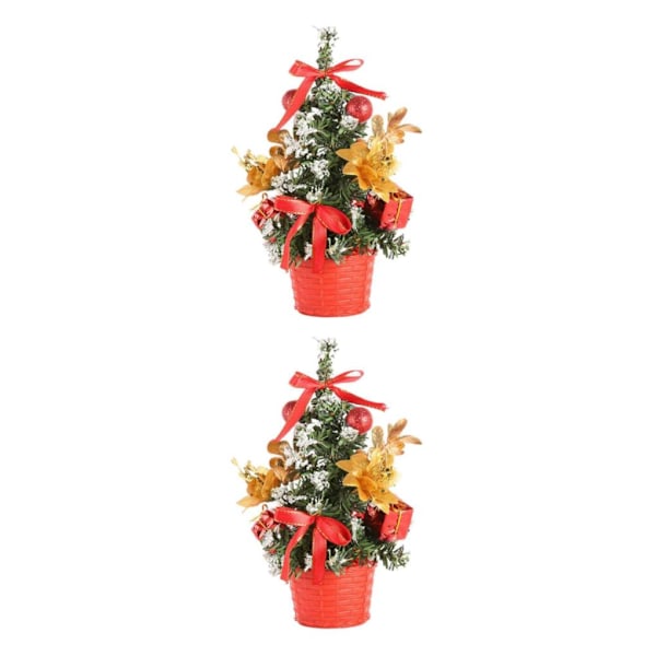 1/2 Bedårende Julgran med Julgranskula Hjemmeinnredning Rød 20cm Red 20cm 2 Set