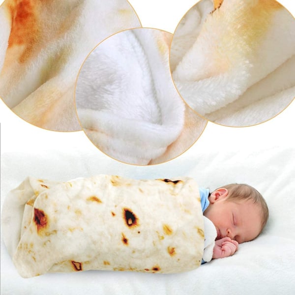 Burrito Swaddle Filt Flanell baby duschfilt med hatt Pizza