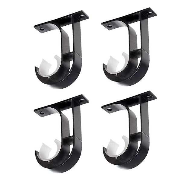 Pcs Curtain Rod Holder Aluminum Alloy Hanging Rod Holder Wardrobe Cabinet Curtain Hanger Ceiling Bracket (Black)