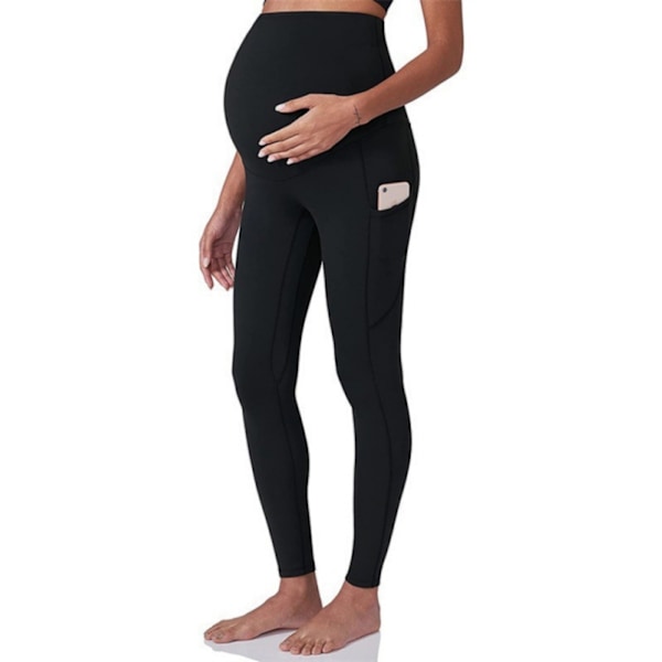 1 pc mom yoga pants with pockets--black