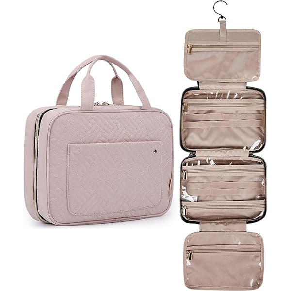 1 pc pink cosmetic bag Travel bag with hook, waterproof travel