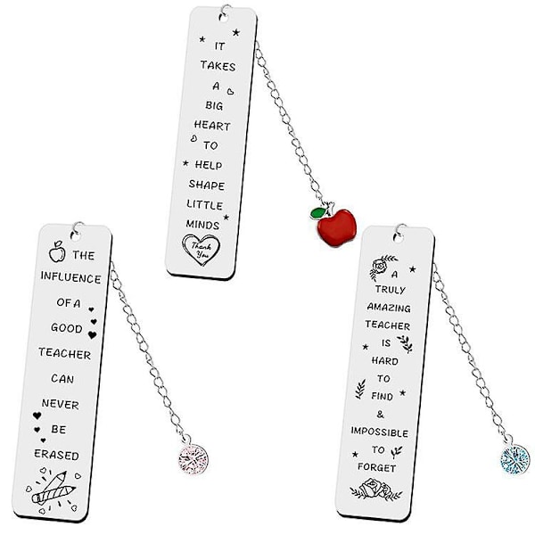 3 pcs personalized personalized inspirational gift bookmarks in stainless steel