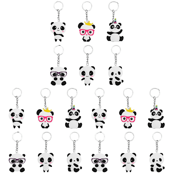 3pcs 6pcs Cartoon Panda Keychains Key Ring Party Favors Pendant For Kids Toy Ornament Souvenir Gift