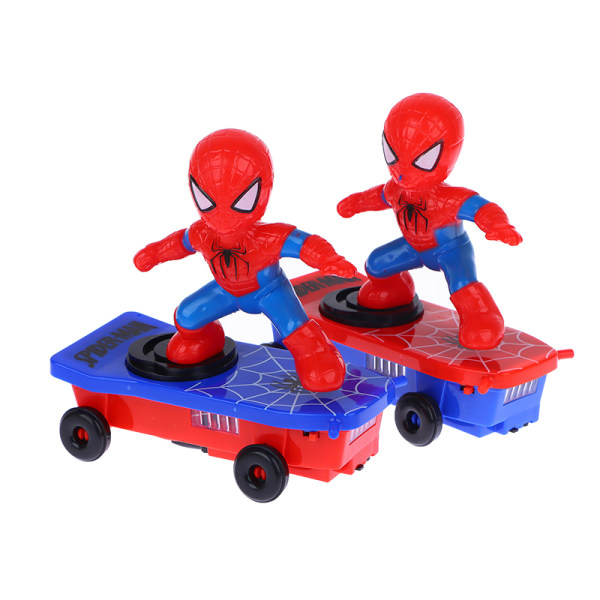 Nya leksaker Spiderman Automatic Flip Rotation Skateboard Electric Blu Blue One Size