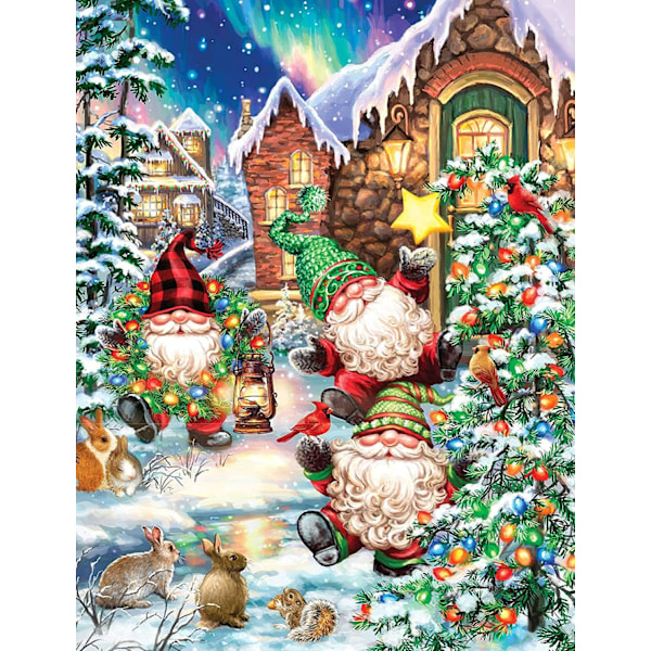 Full Diamond Christmas Diamond Art Kit 5D Diamond Art Kit Christmas Diamond Art Winter Picture Crafts for Home Wall Art Decoration 30x40cm