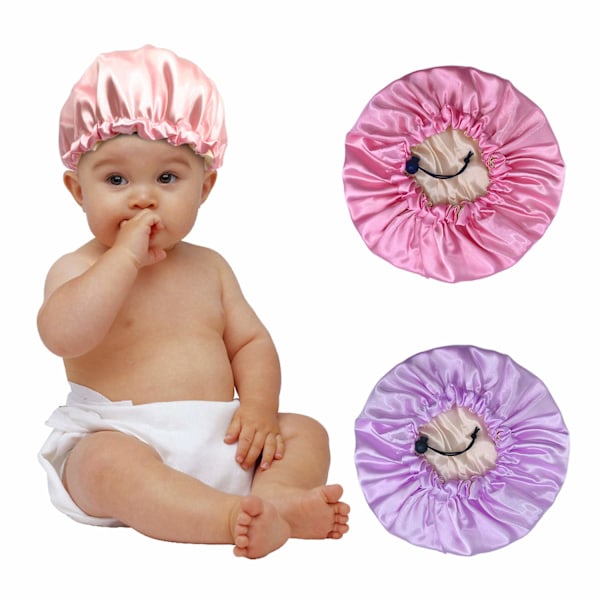 3-piece satin hood for children Night sleep caps, adjustable sleeping position