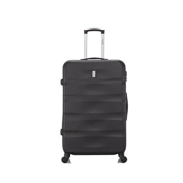 CELIMS FRANCE - Aerowave Stort Resväskor | Storlek Incheckat 23kg | 75cm | Inbyggt Lås | ABS | Svart Svart