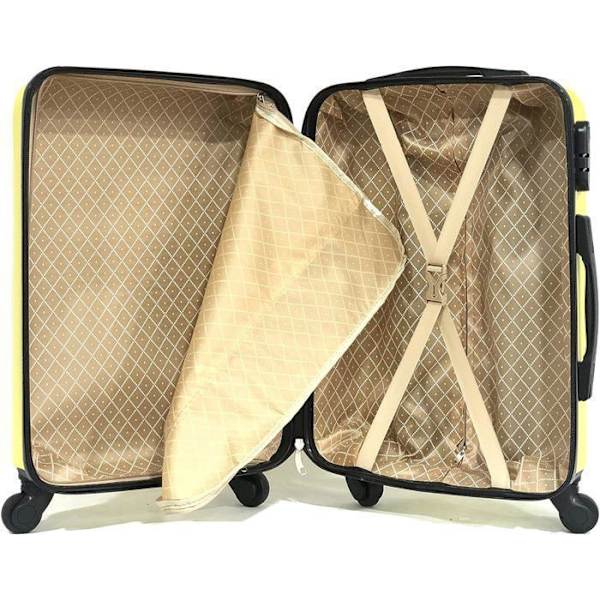 CELIMS FRANKRIG - Weekend Kabine Kuffert 55x35x25 | EasyJet Kabine Kuffert 55cm | ABS Kuffert | Indbygget Lås | Sort Svart