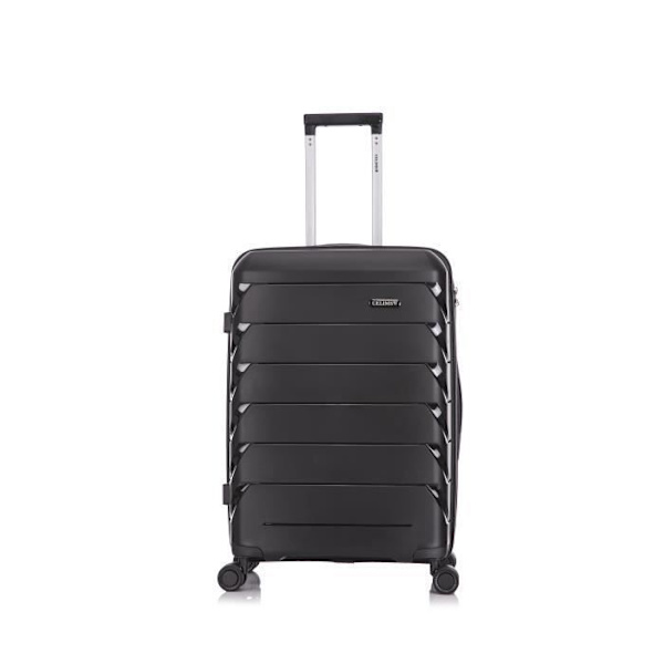 CELIMS FRANCE - Håndbagage 55x35x25 cm | Kuffert i polypropylen | Let og stiv | TSA-lås | Sort Svart