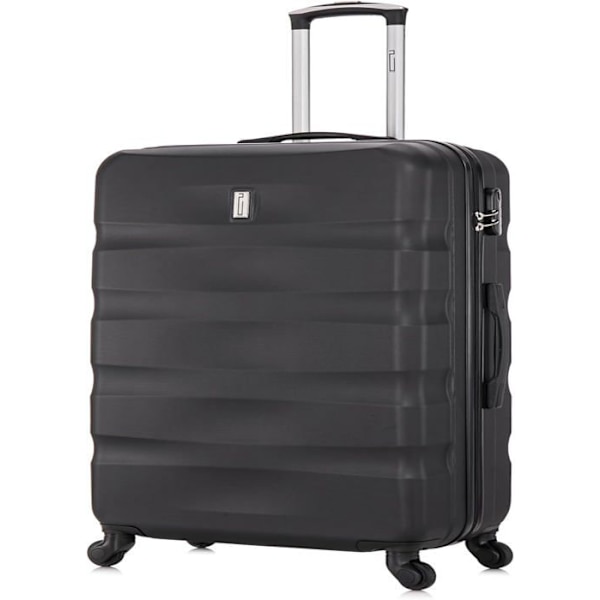 CELIMS - Stor resväska med sminkväska/necessär 35cm | Håll storlek 23kg 75cm | Integrerat lås | ABS | Svart Svart