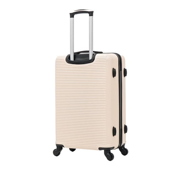 CELIMS - Stor stiv rejsekuffert med 4 hjul Letvægtsholder Størrelse 23kg 75cm | Integreret lås | ABS | Beige Beige