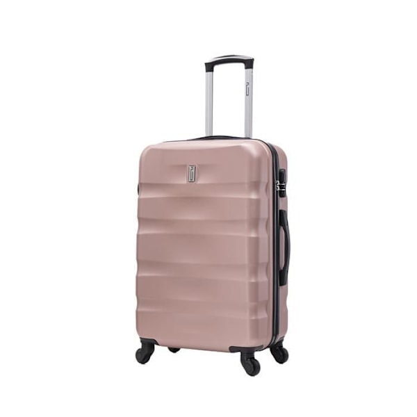 CELIMS - Weekendkuffert | Medium kuffert Størrelse 65cm | Robust ABS | 4 360° hjul | Integreret lås | Rose guld Rosa