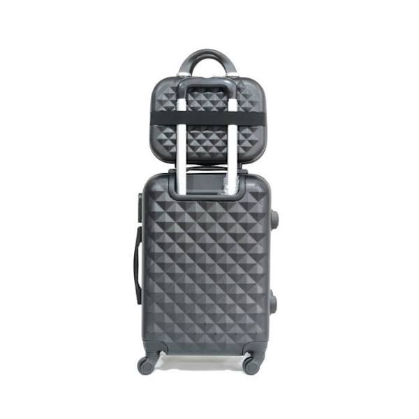 CELIMS RANSKA - Matkalaukku 55x35x25 mukana vanity-laukku | Matkalaukku 55cm | ABS | Sisäinen lukko | Musta Svart