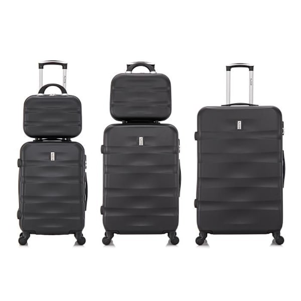 CELIMS FRANCE - Set av resväskor 5 delar Aerowave | Resväska set | Låsningssystem | Lätt och styv | Svart Svart