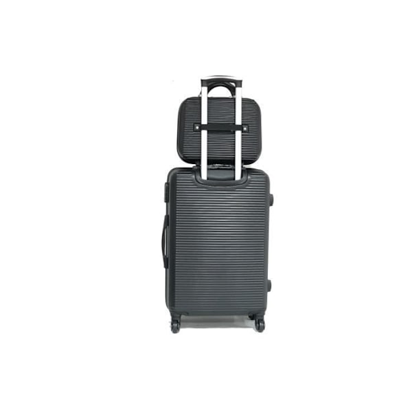 CELIMS - Medium Weekend Matkalaukku Setti Vanity / Toalettilaukku 35cm Jäykkä ja kevyt | Pitokoko 20kg 65cm | Musta