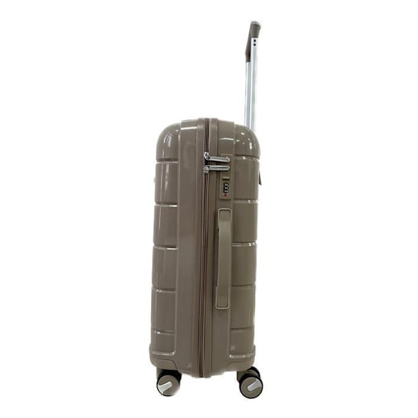 CELIMS FRANCE - Mellanstor Resväska 65cm - Ultra Lätt Polypropylen - TSA-lås - 4 Dubbelhjul Champagne