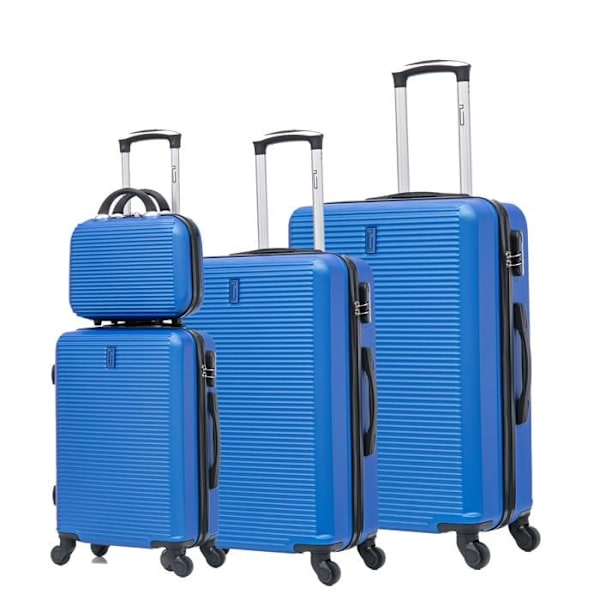 CELIMS FRANCE - 4-delt suitcase set | Suitcase set | Suitcase with vanity | ABS | Blå Blå