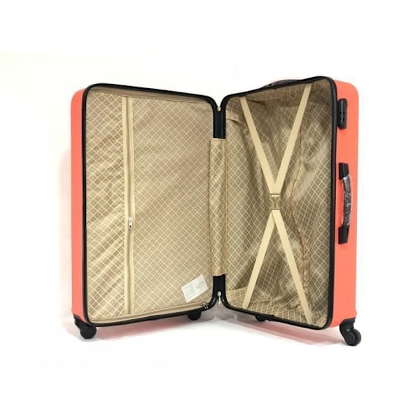 Store Størrelse - CELIMS FRANCE - 75cm - 85 Liter - Indbygget Lås - ABS - Orange Orange