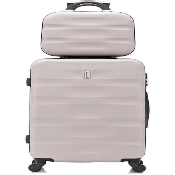 CELIMS FRANCE - Stor Kuffert med Vanity Aerowave | Indchecket Størrelse 23kg | 75cm | Integreret Lås | ABS | Grå Grå
