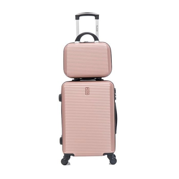 CELIMS FRANCE - Liten Kabinekuffert 45x36x20 Easyjet | Kuffert med Vanity | Rose Guld Rosa