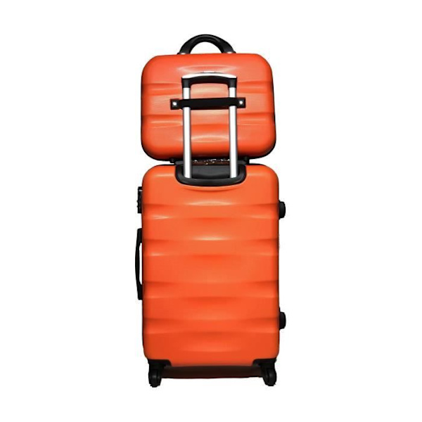 CELIMS FRANCE - Set av resväskor 5 Delar Aerowave | Väskset | Hänglås | Lätt och Hård | Orange Orange