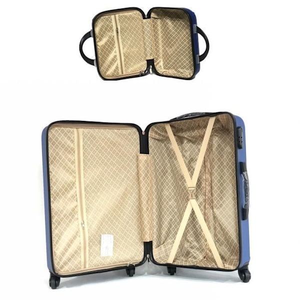 CELIMS FRANCE - 4-delt suitcase set | Suitcase set | Suitcase with vanity | ABS | Blå Blå