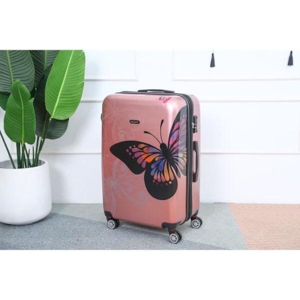 CELIMS RANSKA - Suuri Matkalaukku 75cm | Tukkumatkalaukku 23kg | Polykarbonaatti Matkalaukku | Ruusukulta Rosa