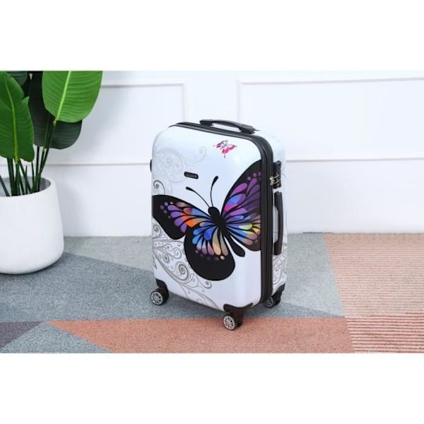 CELIMS FRANCE - Mellanstor Resväska 65cm | Weekendväska | Polycarbonat Resväska | Integrerad TSA-lås | Vit Vit