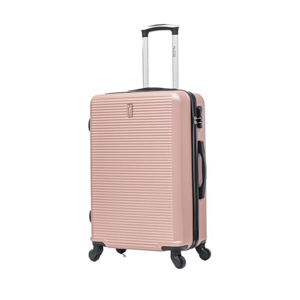 Sæt af kufferter - CELIMS - 6 Stykker - ABS - Roséguld - 4 Drejelige hjul 360° Rosa