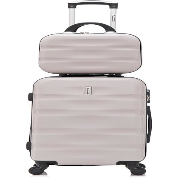 CELIMS FRANCE - Kabinväska 55x35x25 Easyjet med Vanity Aerowave | Kabinväska 55cm | ABS | Inbyggd lås | Grå Grå