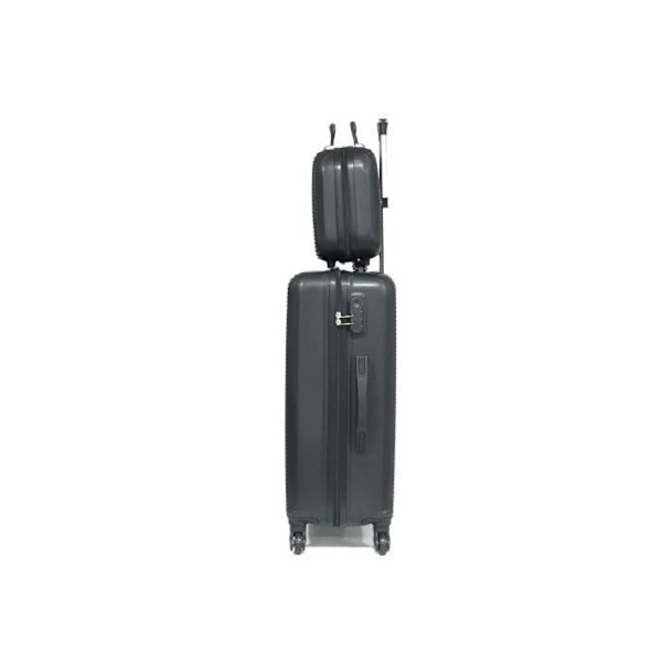 CELIMS - Medium Weekend Matkalaukku Setti Vanity / Toalettilaukku 35cm Jäykkä ja kevyt | Pitokoko 20kg 65cm | Musta