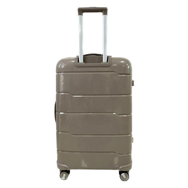 CELIMS FRANCE - Keskikokoinen matkalaukku 65 cm - Erittäin kevyt polypropeeni - TSA-lukko - 4 kaksoispyörää Champagne